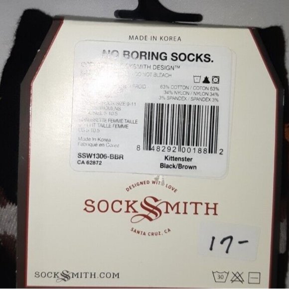 Kitten Socks By Socksmith Size 9 -11 - Picture 3 of 5